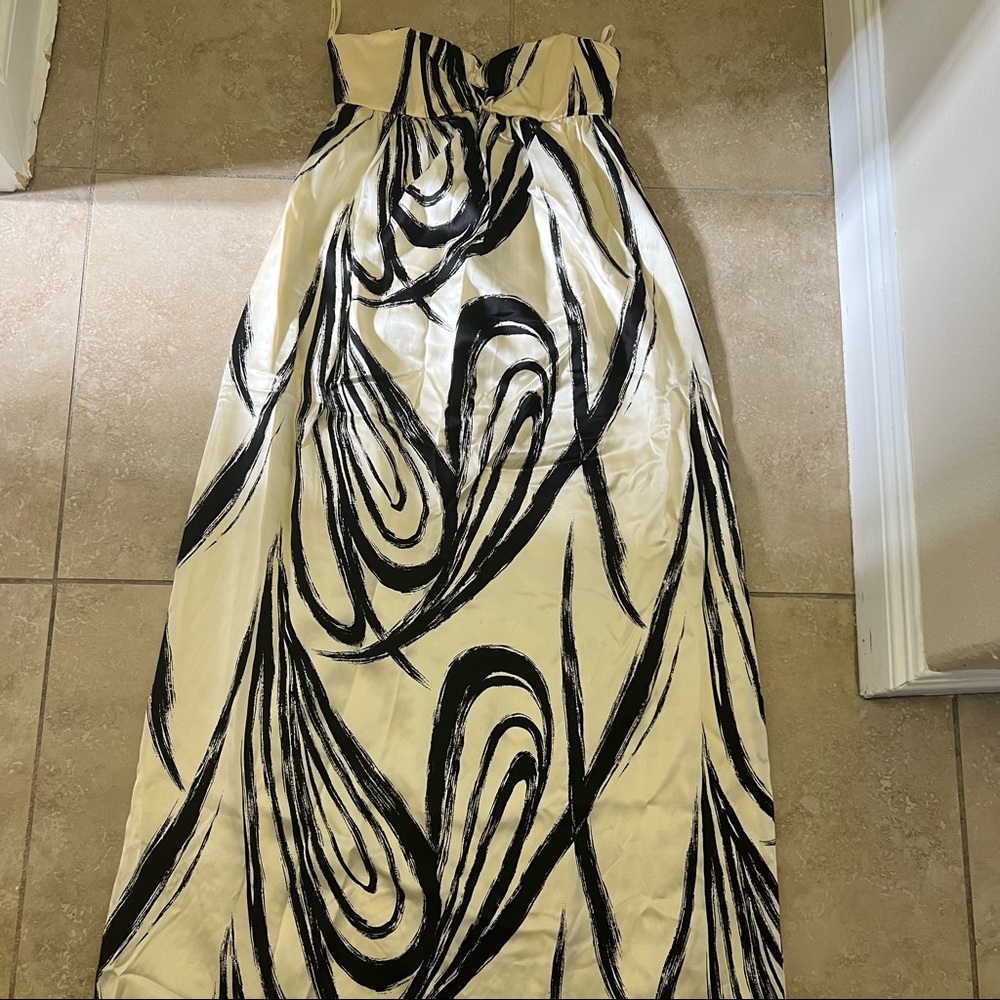 Corey Lynn Calter strapless silk maxi dress